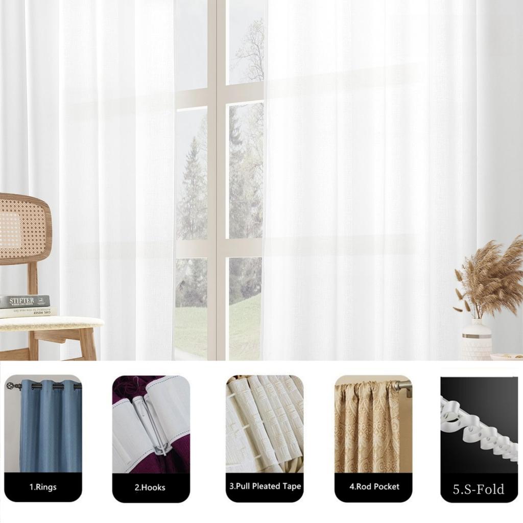 450cm Height Tulle Drapery 30 % Linen Sheer Living Room Space Design Window Draperies Bedroom Drapery Hhigh Celling DrapeDrapes