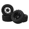4pcs RC Car Wheels Tires Universal 10 Spoke Rims Rubber with M4 Lock Nut RC Car 1/10 Wheels Tires fo