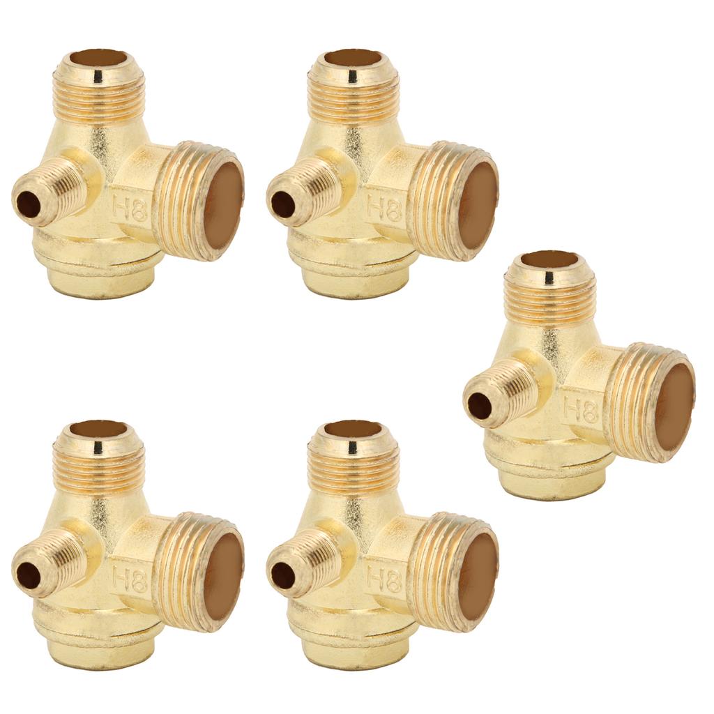 5Pcs Air Compressor Check Valve 1?Way 12x38x10 Chamfer Zinc Alloy Small Air Pump Accessories