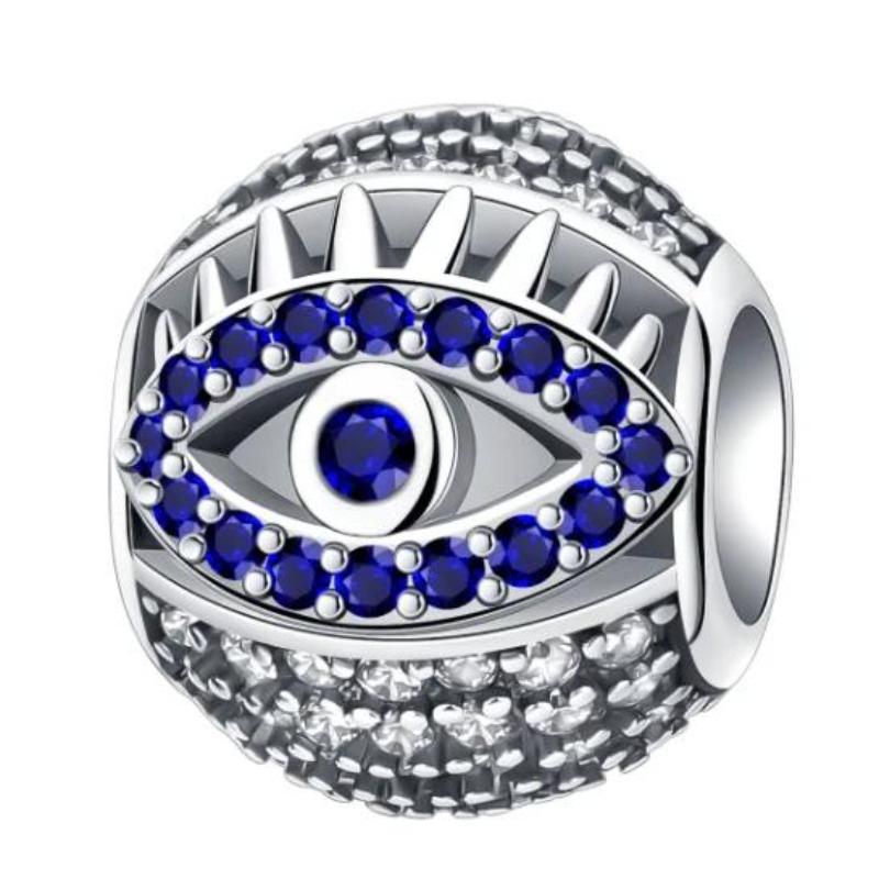 Copper Full Diamond Charms Colorful Heart Blooming Rose Round Beads Pendant Fit Original Bracelets Necklace Jewelry