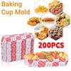 200Pcs Boat Shape Baking Cup Mold Greaseproof Bread Paper Holder Cupcake Liners  Oven Safe