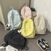 Japanese simple solid color schoolbag female college student casual versatile backpack large capacity junior high school student travel backpack