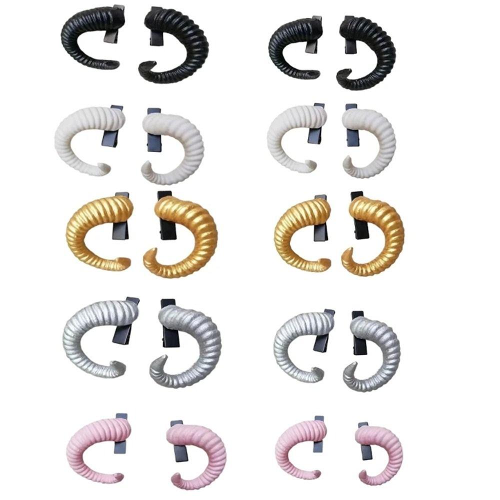 Widderhorn-Form Teufelshorn-Haarreif Schwarzer Gotischer Stil Gotisches Cosplay-Kostüm Halloween-Party