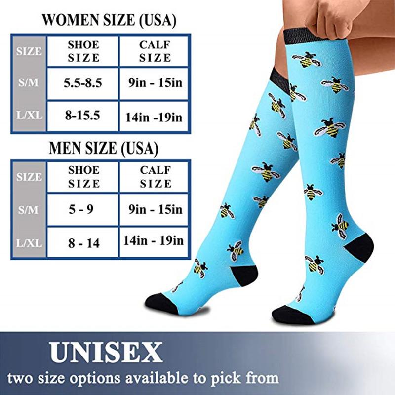 Low Price Clearance 2/4/6/8/10 Pairs Men Compression Socks Cat Dog Animal Prints High Stockings Running 20-30mmhg Sports Socks