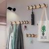 Creative Adjustable Bamboo Coat Hanging Rack Wall Mounted Bathroom Clothes Hats Aluminium Alloy Hooks Home Storage