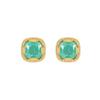 Gold-Plated Sterling Silver Zircon Square Earrings – Retro, Light Luxury, High-End Studs for Women.
