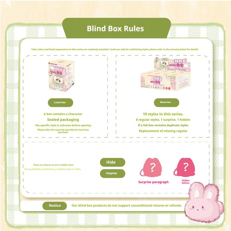 Babythree Macchiato Mini Rabbit Bag Blind Box Cute Cartoon Doll Storage Small Bag Exquisite Decoration Surprise Mystery Box Gift