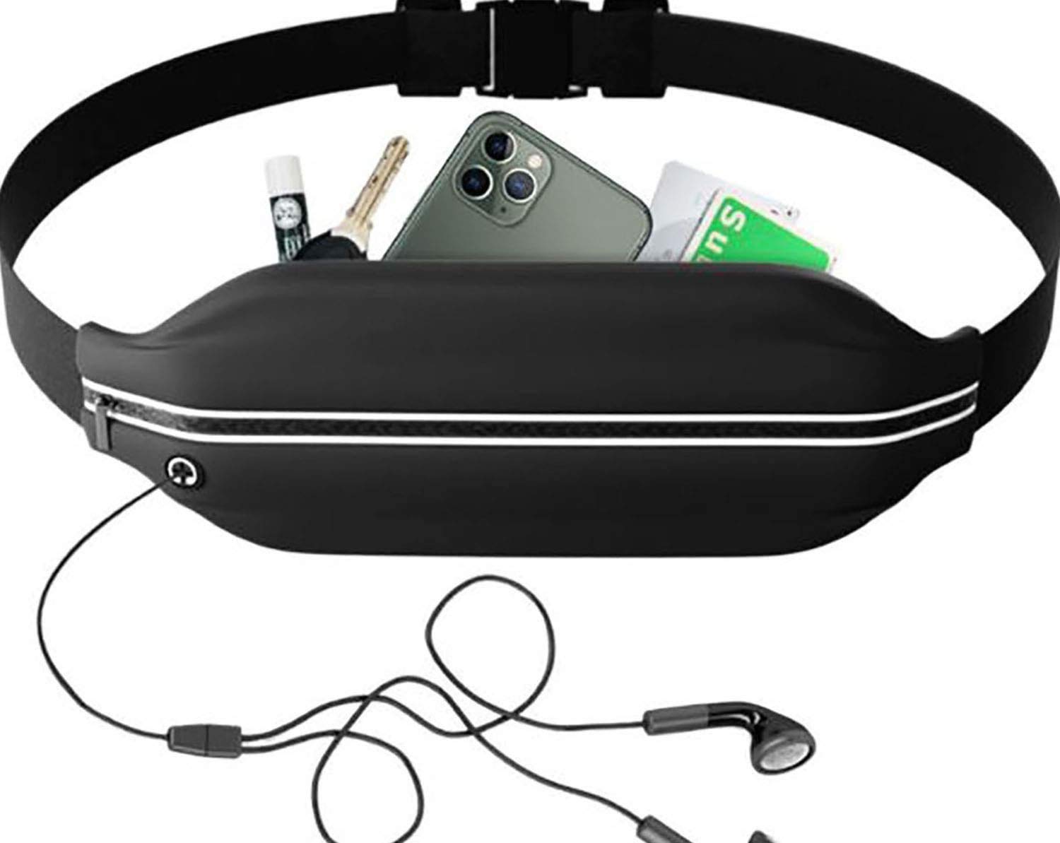 

Running pouch by the winning runner of the Ekiden Waist bag Large capacity Waterproof Lightweight Smartphone holder Body bag Festival Unisex Jogging чорний