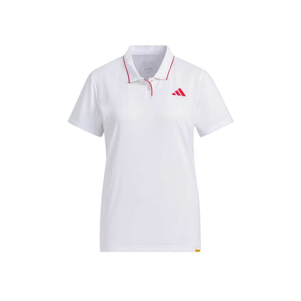 Adidas Club Tennis Polo Shirt With Colorblock Logo Women Tops White IV7581