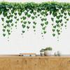 Green Plants Leaves Wall Decals Hanging Vine Wall Stickers Removable Peel And Stick Wall Art Murals for Kids Bedroom TV Background Home Decor