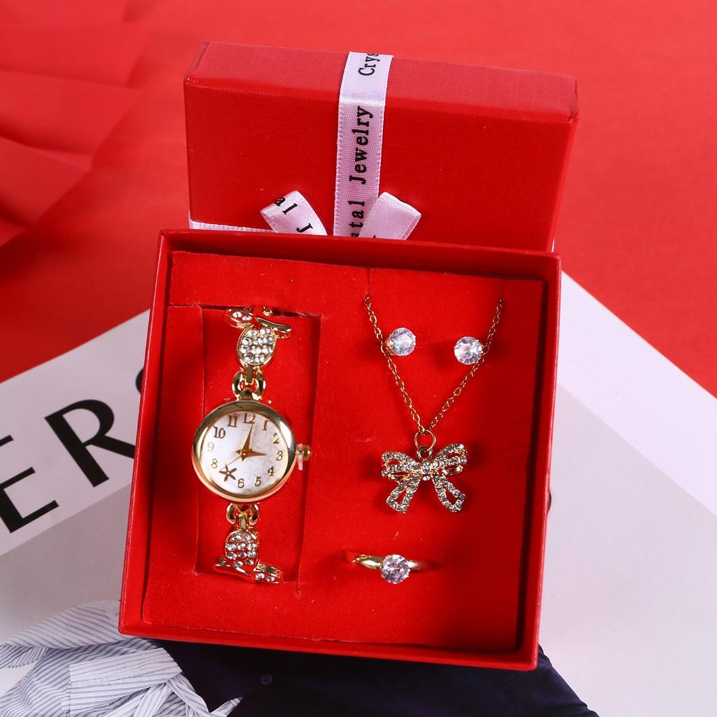 Valentine's Day Mother's Day Women's Day Light Luxury Business Gift Set Necklace Earrings Ring Bracelet Mom
