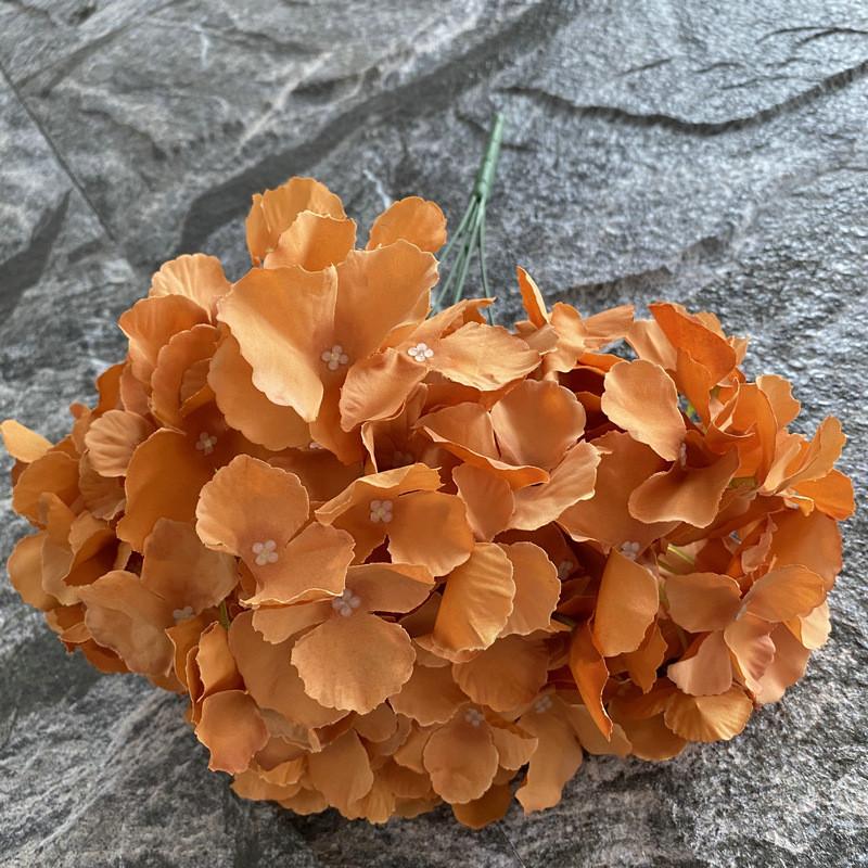 Realistic 5 Head Hydrangea Artificial Silk Flower For Wedding Party Decor Home