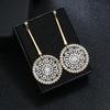 Original fashion personality retro crystal stud earrings female simple temperament versatile long earrings show face thin earrings