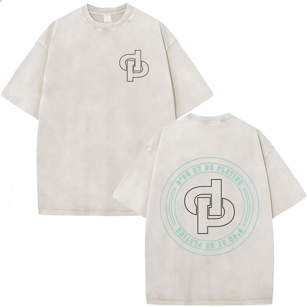 French Rapper Jul Vintage Acid Washed T Shirt Mens Women Clothing Cotton Loose Tshirt Fashion Short Sleeve Tshirts Streetwear