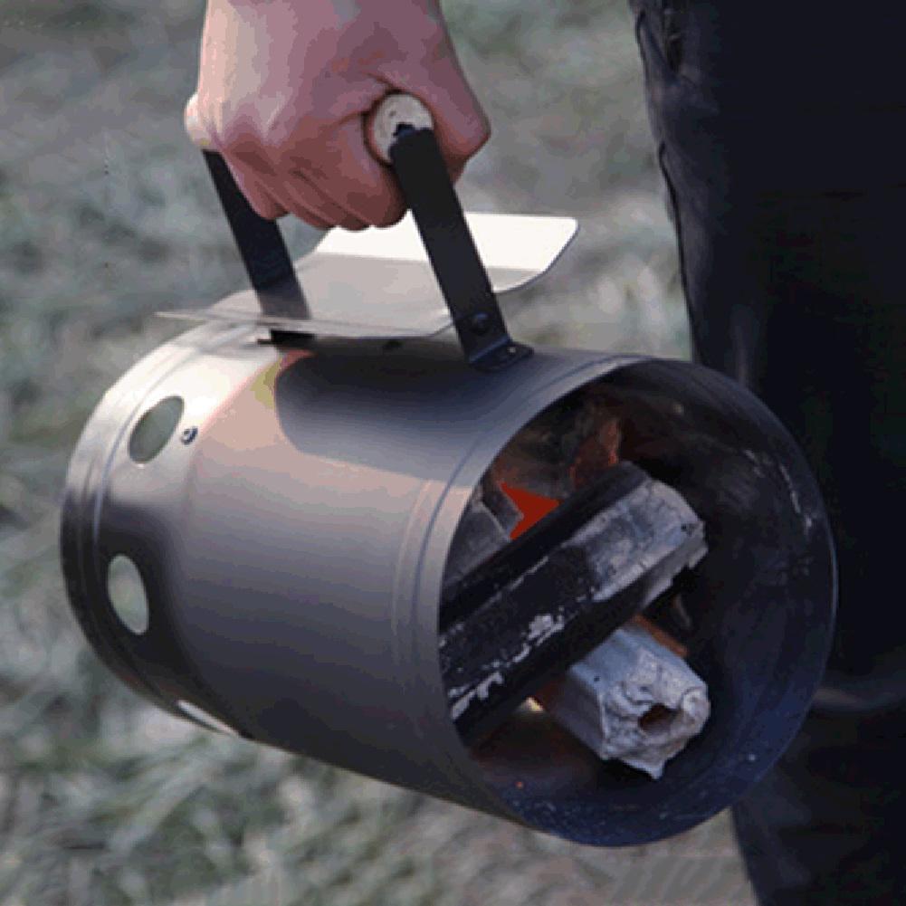 Cheminée D'allumage Portable Pour Barbecue – Baril à Charbon En Acier Inoxydable Avec Poignée Et Ventilation, étanche Et Réutilisable
