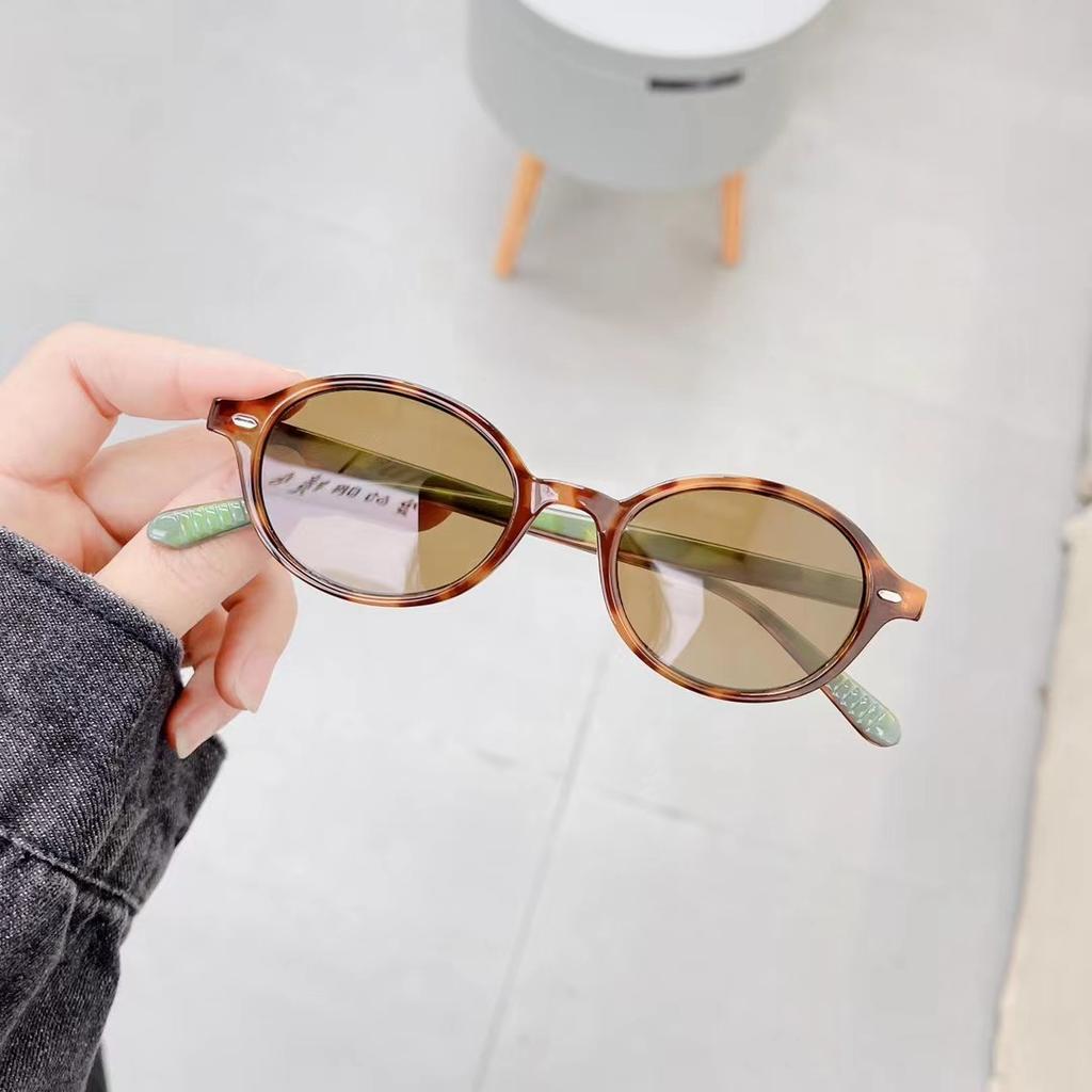 Y2K Retro Oval Frame Sunglasses Sweet Cool Girls Black White Eye Glasses Vintage Simple Women Plain Glasses Eyewear