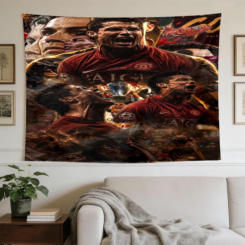 Ronaldo's Manchester Celebration Large Wall Tapestry,Ideal for Office Backdrops, Holiday Gifts, Home Decor (Living Room, Bedroom, Dorm, Parties), and