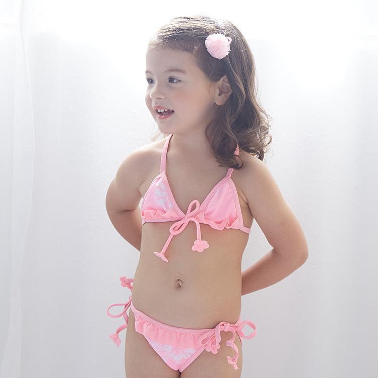 Colorful Print Adjustable Tie Bikini Set for Girls - Baby To Medium Sizes