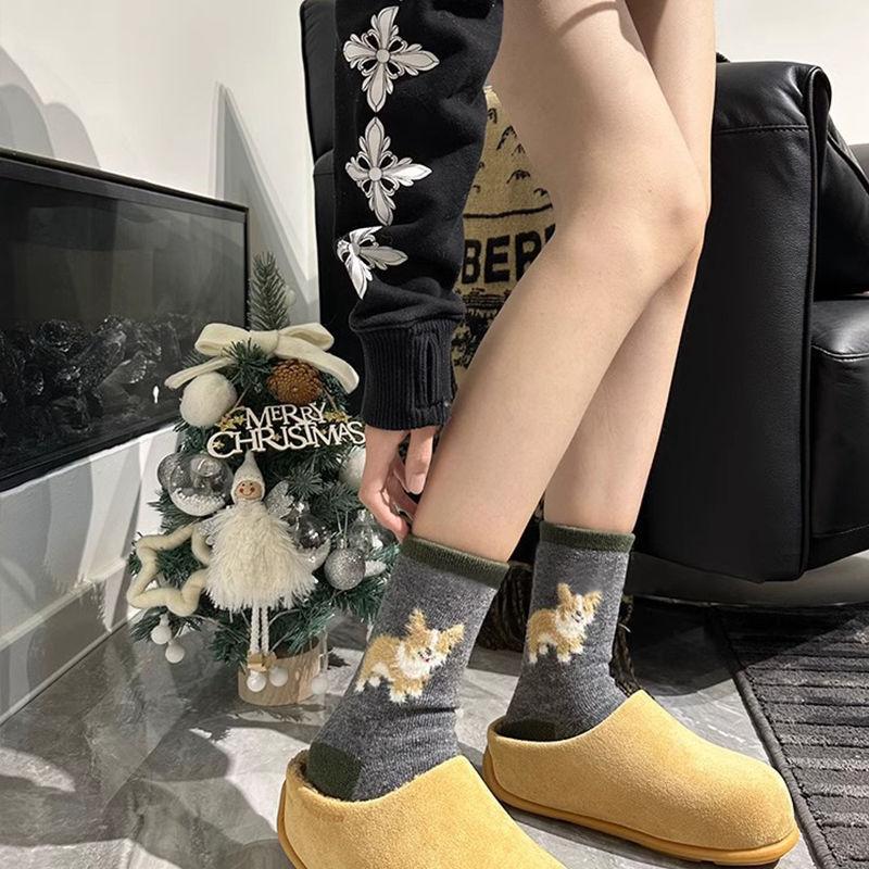 Women's Socks Autumn and Winter Warm Socks Middle Tube Socks