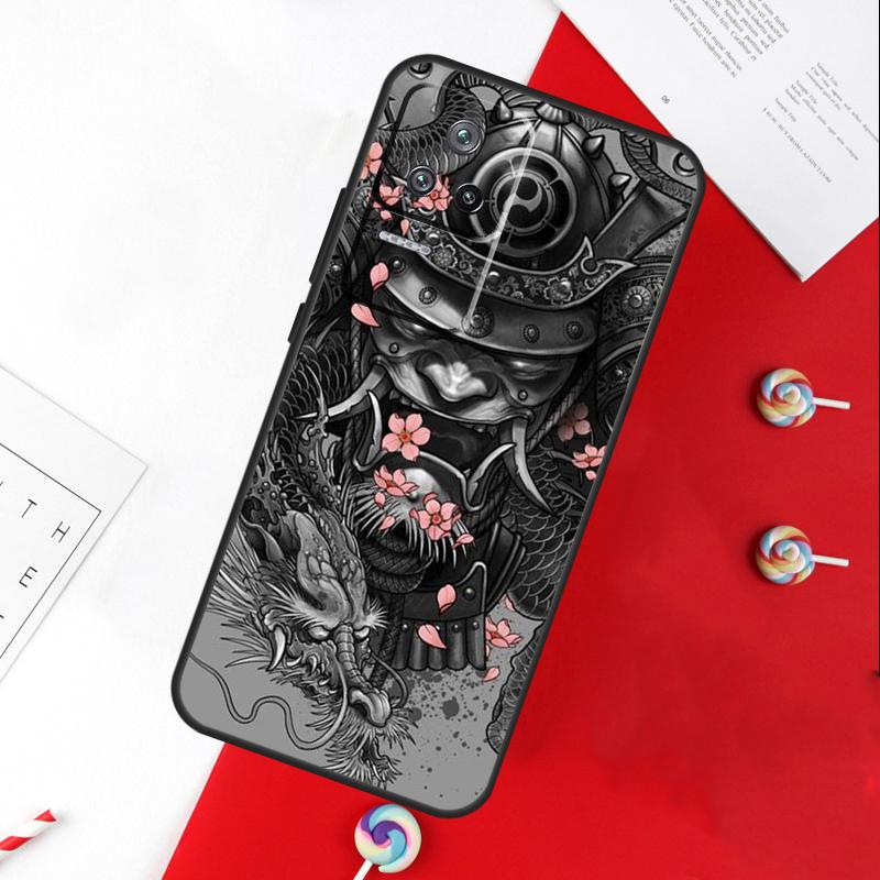

Samurai Mask Warrior Helmet Cover For Xiaomi 15 Ultra 13 14 11T 12T 13T 14T Pro POCO X7 Pro X3 X5 X6 M6 F5 F6 Pro Case POCO X6
