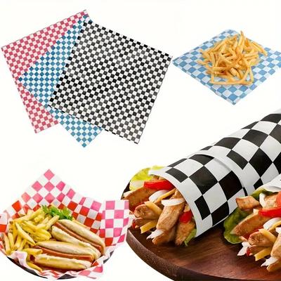 100Pcs Wax Paper Food Grade Grease Paper Food Wrappers Wrapping Paper For Bread Sandwich Burger Fries Oilpaper Baking Tools