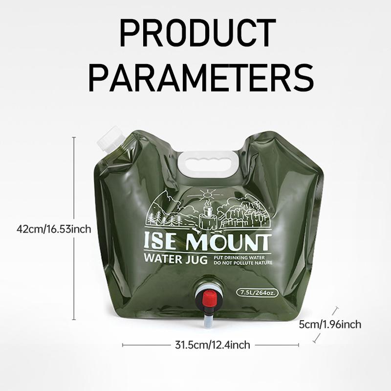 Outdoor portable water bag 7.5L Large capacity water bag with faucet Foldable portable water bag PET material