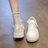 Thick Baseplate Shoes Women's Autumn 2025 New Casual Versatile Lightweight Sports Muffin Bottom Internet Celebrity Breathable White Shoes