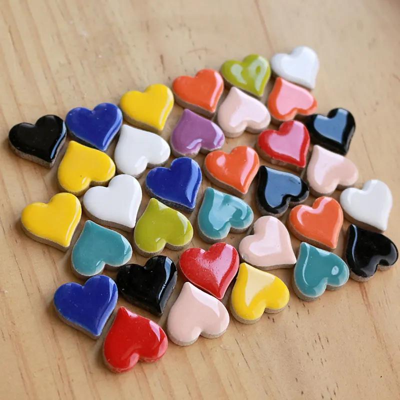 

50g Porcelain Mosaic Tiles DIY Craft Ceramic Tile Mosaic Making Materials hobby pieces bulk heart shape star 1cm*1cm&50g