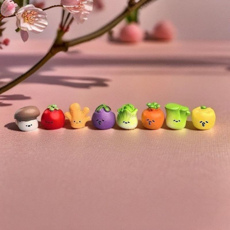 Kawaii Mini-Gemüsefiguren Niedliche japanische Harz-Schreibtischornamente Langeweile-Vertreiber Für Büro-Computer-Schreibtischdekoration