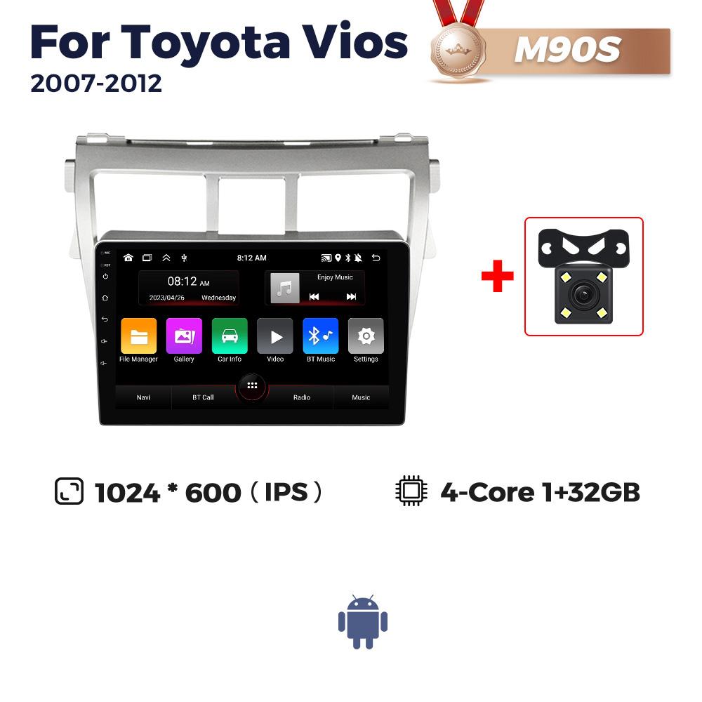 Navifly Wireless Carplay Android Auto Radio auto player video pentru Toyota Vios Yaris 2007 2008-2012 WIFI GPS Stereo 2Din Unitate principală