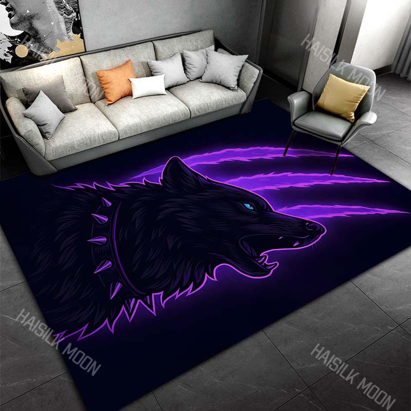 Elefantenkopf künstlerische Illustration Teppich für Wohnzimmer Schlafzimmer Sofa Heimdekor Rus Rutschfeste Fußmatte Luxusgeschenk