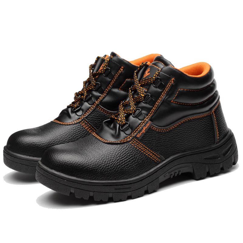 High-Top Safety Shoes: Anti-Smash & Anti-Puncture Steel Plate Protection for Construction and Workshop Use