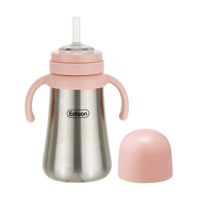 Edison paslanmaz çelik sıcak ve soğuk pipetli bardak 300ml, pembe, 1 adet