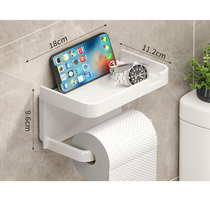 Bathroom Toilet Paper Box Roll Paper Towel Holder Punch-free Mobile Phone Toilet Paper Holder Paper Box Toilet Paper Storage Rack