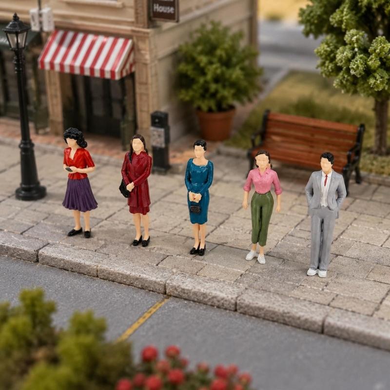 Architectural Model People Figures Set of 10 for Detailed Dioramas Scene, Colorful Plastic Miniatures for Landscape Display Decoration