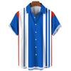Casual short-sleeve striped shirt, stylish and comfortable for daily outfits.