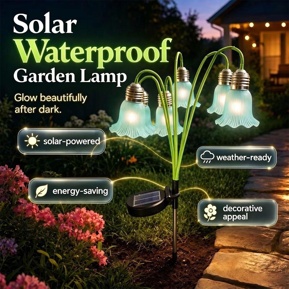 Bellflower Flower Flowers Solar Garden Light Realistic Solar Artificial Flower Light Outdoor