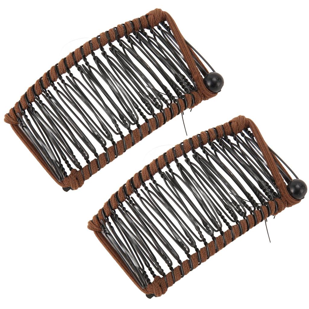 2Pcs Banana Hair Clips Metal Woven Thread Easy Simple Stylish Vintage Clincher Comb for Travel Family
