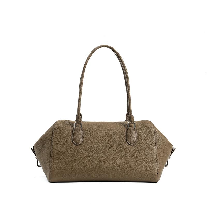 Underarm Bag, High-end First-layer Cowhide Tote Portable Leather Large-capacity Shoulder Bag, Korean Version Bowling Bag