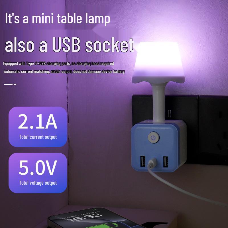 Smart Voice Multi-Color Night Light Cube with USB & LED Eye-Protection Lamp
