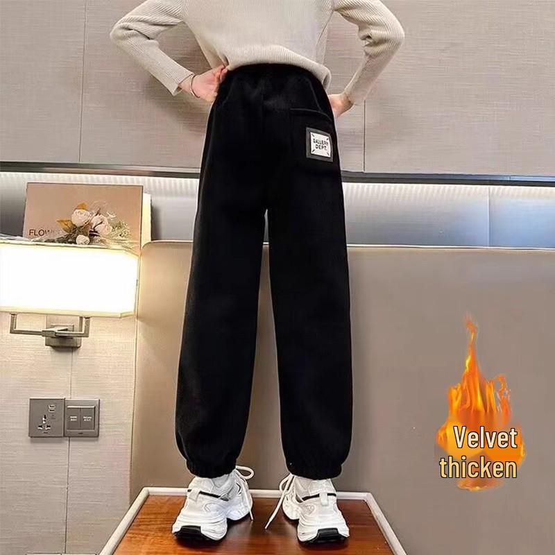 Winter-Cordhosen für Mädchen (Übergröße, mit Samtfutter): Dicke, stylische Herbst-/Winter-Freizeithosen für große Mädchen