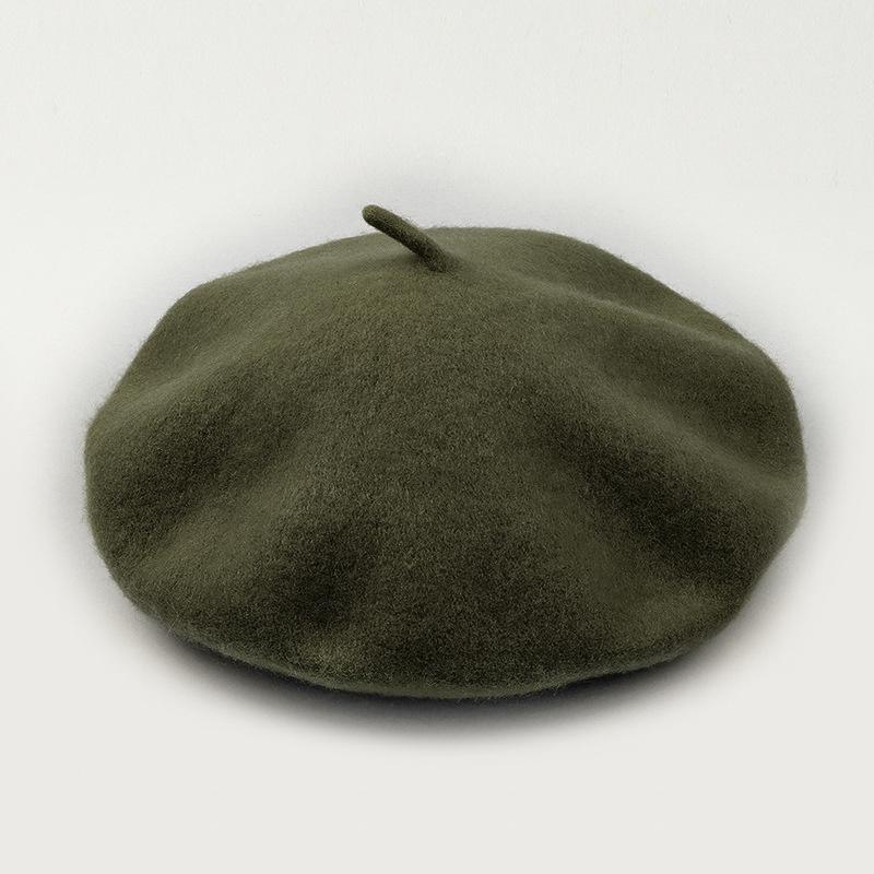 Dámský fialový vlněný baret: Klobouk se širokou krempou, Vintage britský, korejský a japonský styl pro podzim/zimu