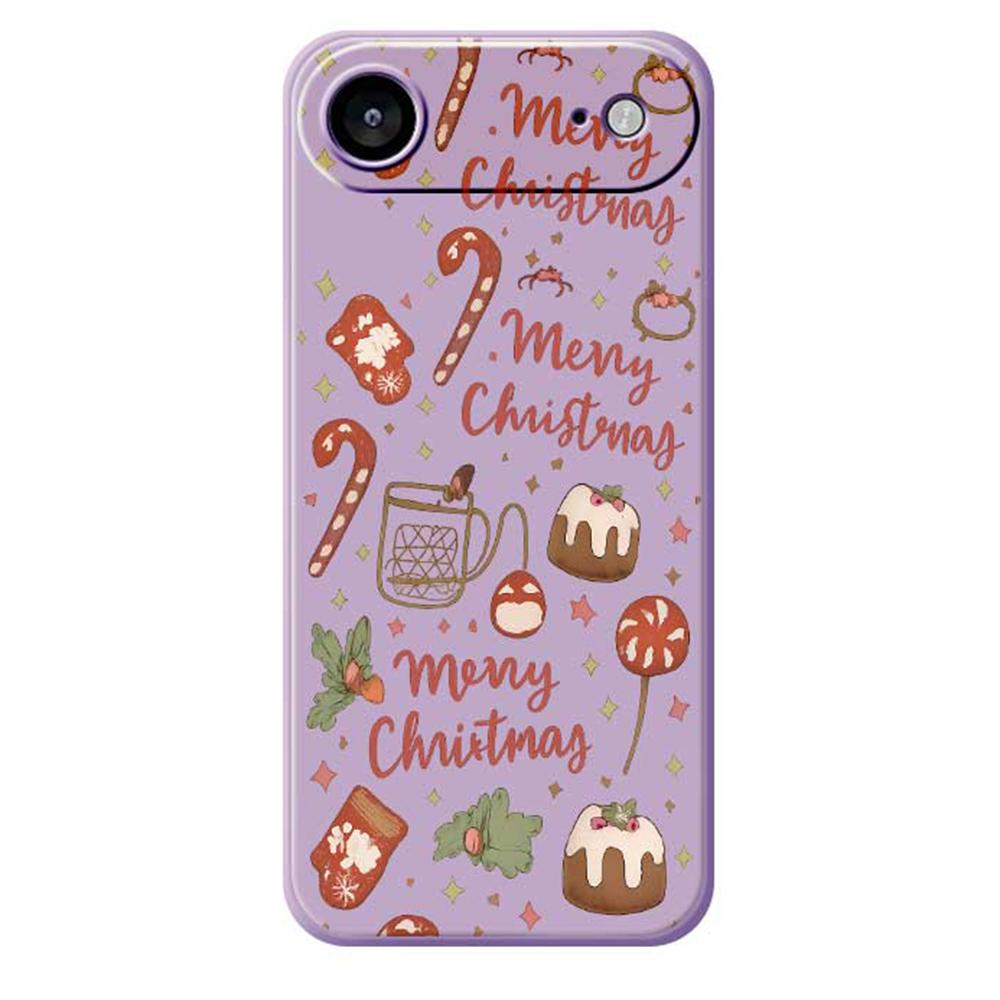 For iPhone 17 Air Case Merry Christmas Pattern Printing Straight Edge TPU Phone Back Cover