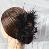 High-End Ostrich Feather Triangle Hair Clip - Elegant Hair Accessory