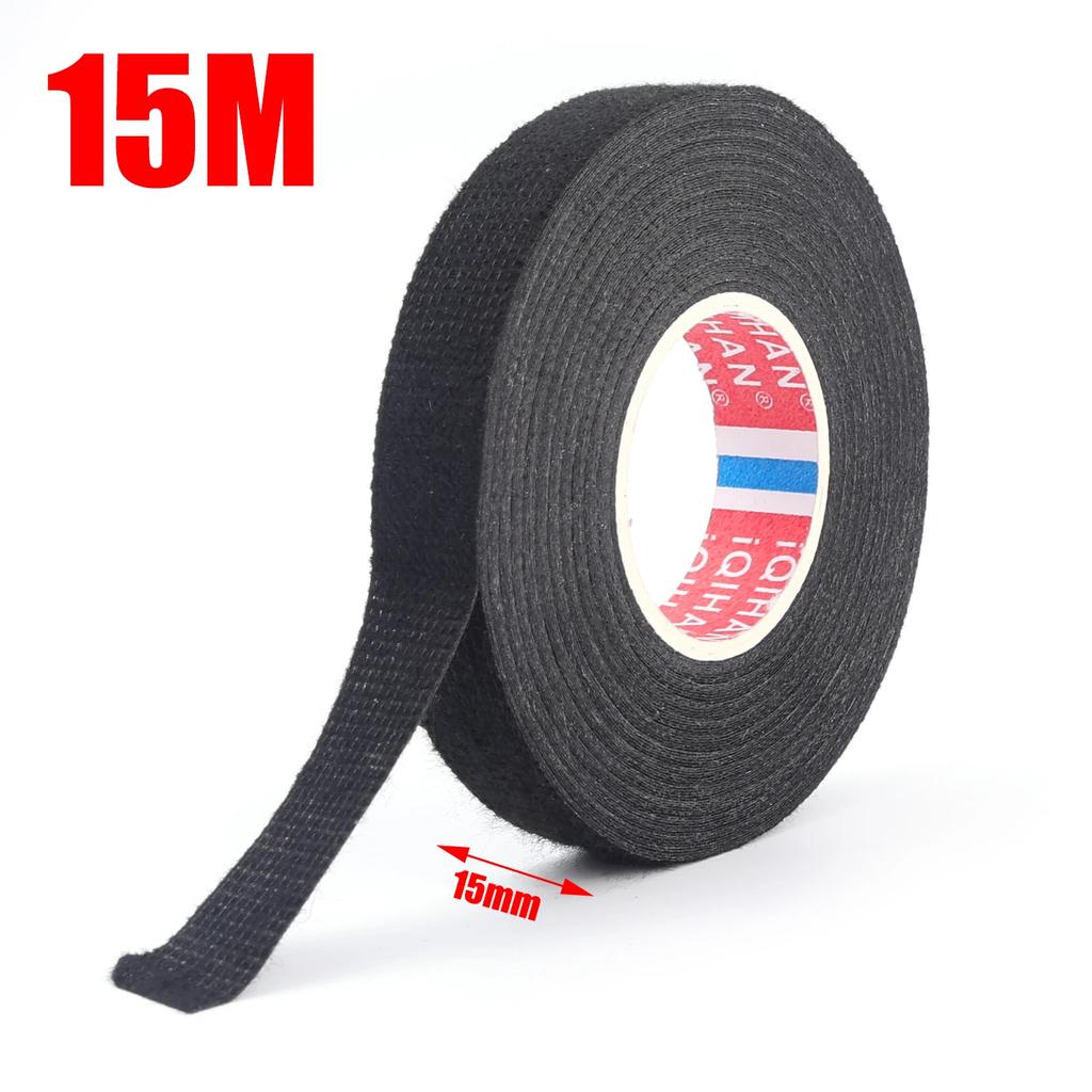 15M Flame Retardant Flannel Fabric Tape Car Wiring Harness Binding Heat-resistant Anti Shock Anti Aging Hand Tear Adhesive Tape