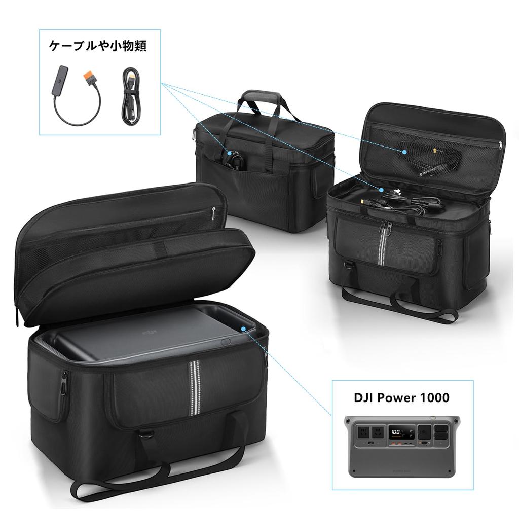 SHEAWA for DJI Power 1000 Portable Power Station Case, Storage Case, Bag, Shockproof, Durable Nylon, Can Also Store Cables and Small Items,
