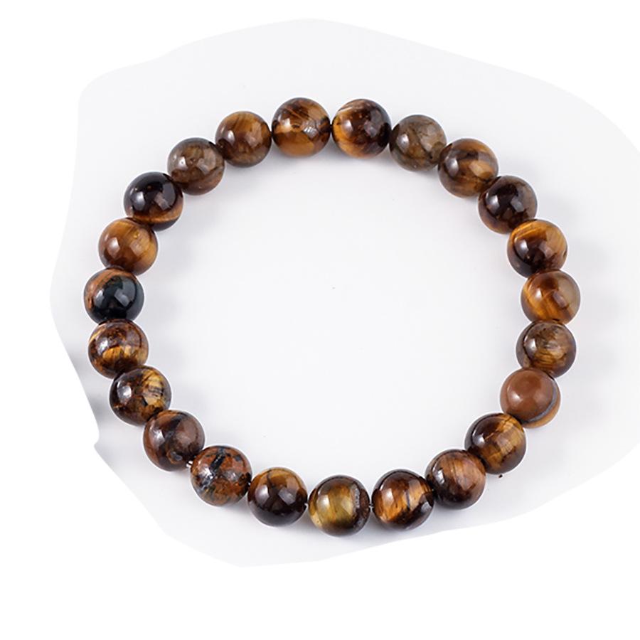Festive Gifts Lava Rock Tiger Eye And Howlite Beaded Bracelet Set Natural Stone Fashion Jewelry For Men Women Daily Wear Simple Versatile Accessory