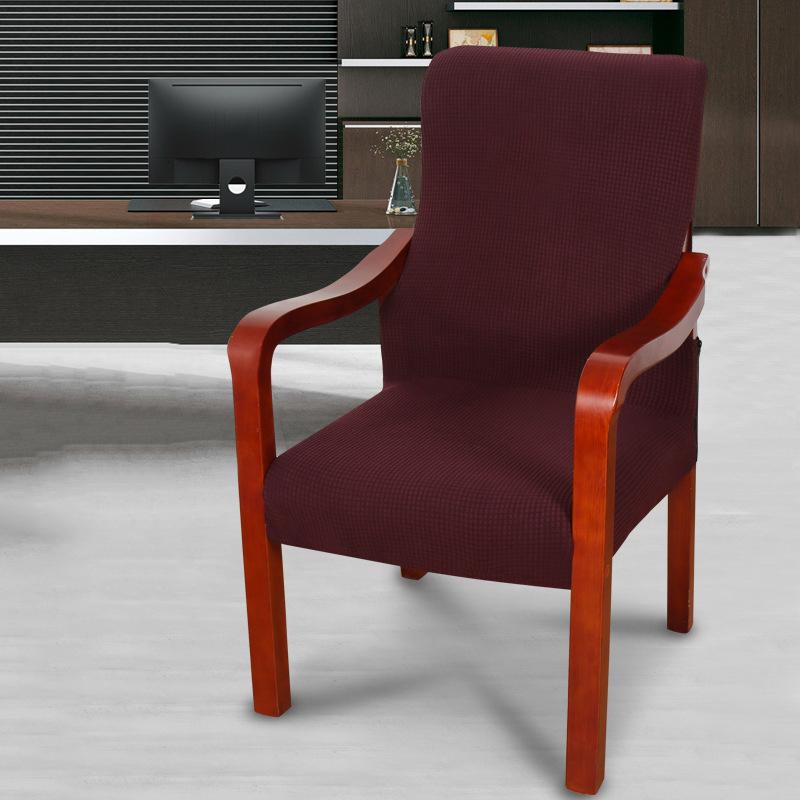 Retro Wooden Chair Slipcover Solid Color Elastic Chinese Style Boss Armrest Chair Protector Cover Home Decor Furniture Covers
