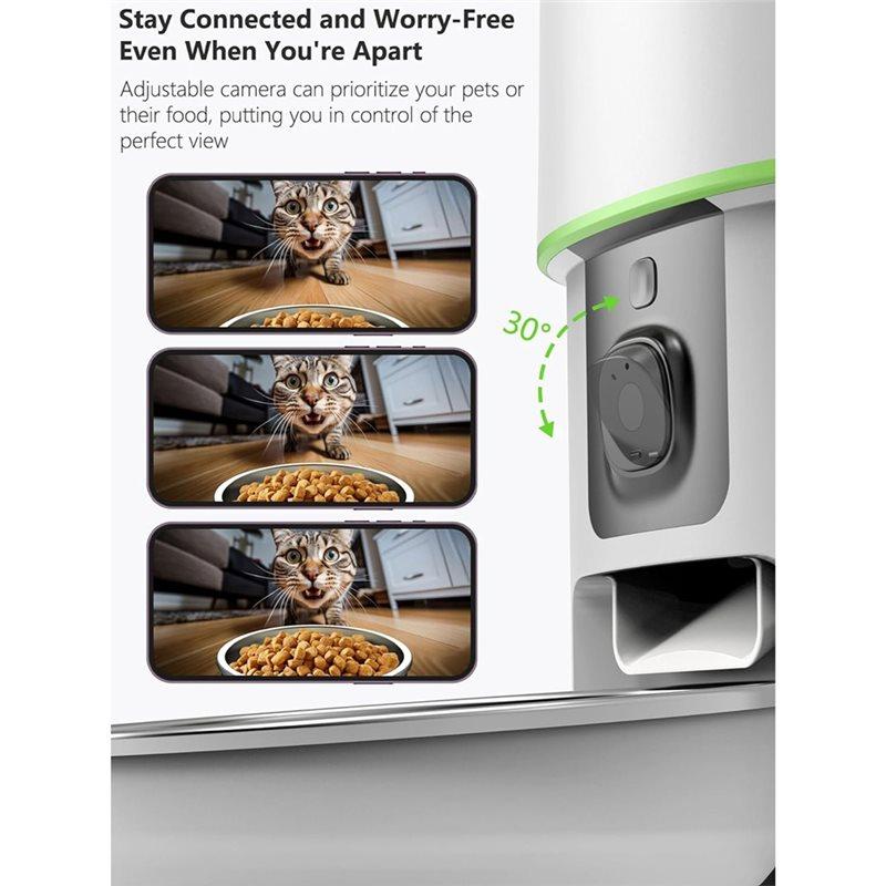 A25F-1080P HD Camera Automatic Cat Feeder With 5Gwifi Pet Cat Smart Food Kibble Dispenser Feeder For Cats Dog