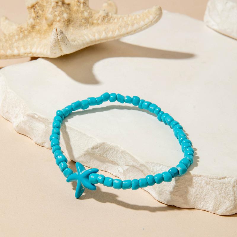 

Accessories, Bohemian Colored Starfish Multi-Colored Beaded Stacked Ladies Bracelet